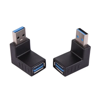 USB 3.0 Prevodník Adaptér Tvaru L Mužov a Žien 90-Stupňový Uhol Plug Až Dizajn Pre Notebook PC