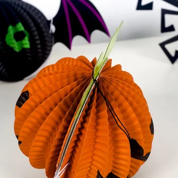 2019 Halloween papierové kvety vytiahnuť ghost dekorácie vytiahnuť vlajka upír bat dovolenku stranou dodávky