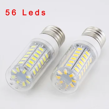 220V 56 LED Žiarovka Corn Žiarovky, svetlá Lamparas SMD 5730 Lampada teplé biele E27 Bombillas sviečkach E27 Ampoule led Žiarovky