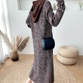 Aby firma ponúka qiu dong malátny je lenivý vietor super dlhé voľné veľké metrov zobraziť tenké žena s kapucňou kožušiny, odevy pletené šaty