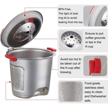Opakovane K Poháre vhodné na Keurig kávovar - Nehrdzavejúcej Ocele K Cup - Univerzálny Naplniteľné K Pohár Filter Bez BPA