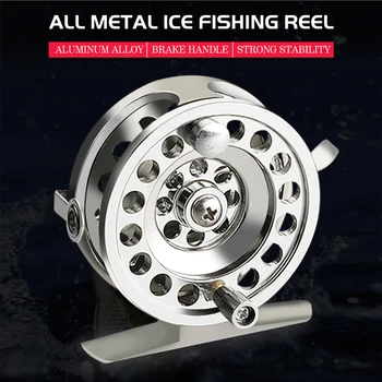 V Zime Ice Fishing Cievky Prenosné Full Metal Lietať Navijak, Hliníkové Právo Lietať Rybársky Koleso Predné Koleso Basy Odlievanie Rybárske Pesca