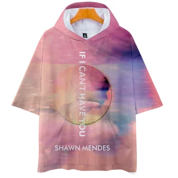 Hot Predaj Shawn Mendes 3D T-Shirt Módne Populárne List Print T Shirt Letné Trendy Páry s Kapucňou T Shirt Gradient 3D T Tričko