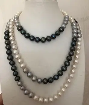 Doprava zdarma elegantné 8-11 mm multicolor kolo pearl necklace48inch 14k