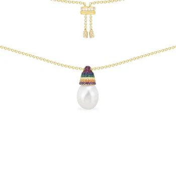 2020 Módne Marocký Šperky Nové Nastaviteľné Rainbow Perlový Náhrdelník Zlato Nádherné Perly Prívesok Dekorácie Žena Romantický Darček