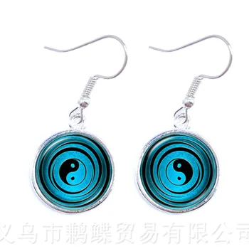 Yin Yang Drop Náušnice Yin Yang Šperky Oheň A Voda, Symbol Šperky Budhizmu, Taoizmu Duchovné Yin-Yang Harmóniu Náušnice