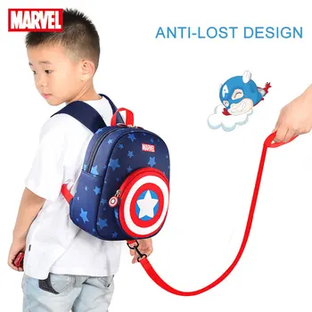 Disney Batoh Marvel Spider-Man, Baby, Školské tašky Kapitán Amerika Chlapec 1-3 Rokov Anti-stratil Cartoon Detí Malým Batoh