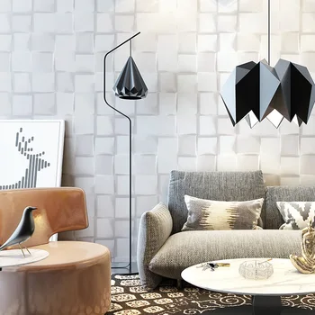 Reštaurácia s Oblečením holičstvo Papier Pozadí Steny 3D Nordic Tapety Čiernej a Bielej Mreže Čierna Šedá Tapety