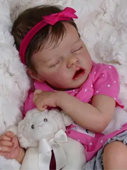 45 CM TwinB sladké bebe znovu sa narodiť dievčatko v ružových šatách premie znovuzrodené dieťa silikónové novorodenca bábika podrobné ručné maľovanie mäkký dotyk