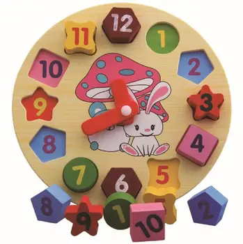 Drevené Bunny Hodiny Tvar Párové Digitálny Tvar Hodiny Stavebné Bloky Dieťa Darčeky Deti Hračky LYQ