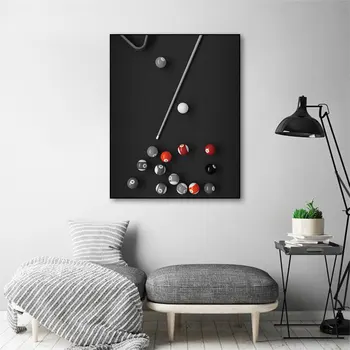 Minimalistický Nordic Umelecké Plátno Plagát Nástenné Maľby Čierna S Červenou Farbou Stolný Tenis Moderný Štýl Obrázok Pre Obývacia Izba Dekor