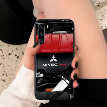 Mitsubishi Závodné Auto, Telefón puzdro Na Huawei P 10 20 30 40 Mate Smart Lite Z Roku 2019 Pro Black Black Späť 3D Etui Soft Cell Tpu