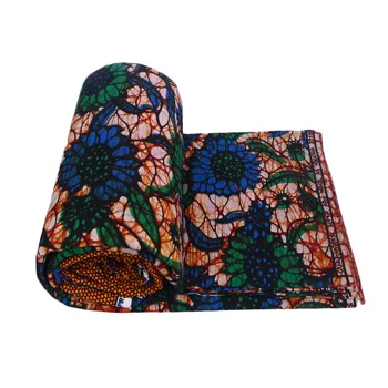 Africké Textílie African Blue & Zelené Kvety Tlače Textílie Vosk, Vosk Real