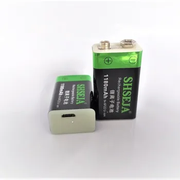 10pcs/veľa 1180mAh 9V lítium-iónová batéria 6F22 USB nabíjateľné batérie prístrojové vybavenie hračka nabíjateľná batéria doprava zadarmo