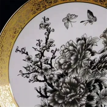 Zbierka Čínskeho Porcelánu Doska Black Butterfly Kvet, Ovocie Doskou Maľby Kambodžskom Phnom Penh Doska Porcelánové Misky Vysoký Stupeň Darček