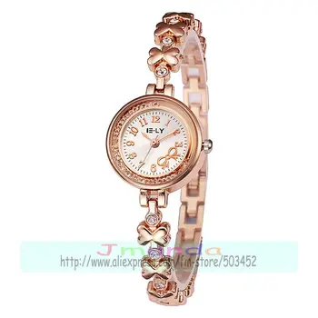 100ks/veľa E-LY-010 nové luky dial lady náramok sledujte fashion zlato strieborná farba zábal quartz bežné hodinky pre ženy móda hodiny