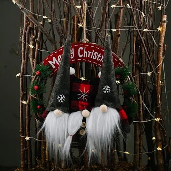 Vianočné Ozdoby Garland Prívesok Lesa Starý Muž, Ratanový Prívesok Vhodný pre Dvere, Okná Vianočný Stromček Visí Dekor