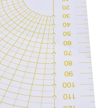 DIY Plastové Patchwork Ventilátor Pravítko Transparentné+Žltá Prešívanie Šitie na Mieru Kruhu Strihací Nástroj na 16x16cm