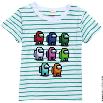 Medzi Nami prúžok Chlapci Cartoon T-shirt Vytlačené T Tričko Pre Deti Streetwear Oblečenie Chlapci Dievčatá Topy O-Krku