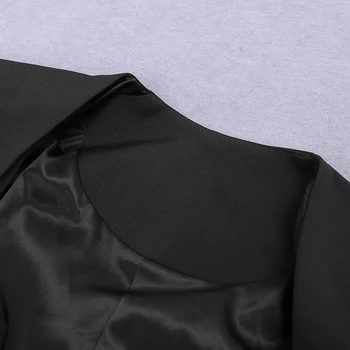2020 jeseň Ženy, Sexy, Elegantné Čierne Šaty s Dlhým Rukávom V Krku Tlačidlo Mini Šaty Bodycon Strany Módna návrhárka šiat dráhy