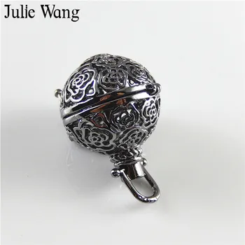 Julie Wang 1pcs Zliatiny Zbraň Čiernej Slivky Kvetinový Vzor, Esenciálny Olej Difúzor Medailón Prívesky DIY Parfumy, Šperky, Takže Príslušenstvo