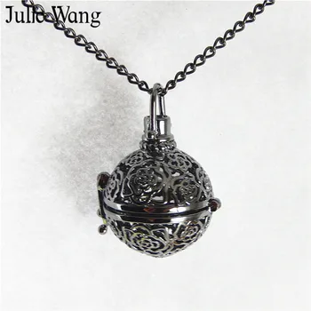 Julie Wang 1pcs Zliatiny Zbraň Čiernej Slivky Kvetinový Vzor, Esenciálny Olej Difúzor Medailón Prívesky DIY Parfumy, Šperky, Takže Príslušenstvo