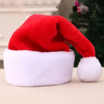 Dospelých Unisex Klasické Vianočné Klobúk s Veľkým Pompom Načechraný Plyšové Santa Claus Spp