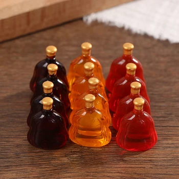 Nové 10Pcs domček pre bábiky Miniatúrne Fľaše Vína Predstierať, že Hrať Bábika Food Drink Príslušenstvo