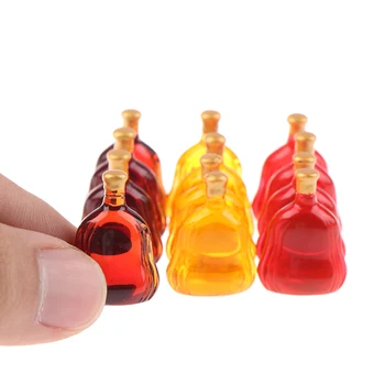 Nové 10Pcs domček pre bábiky Miniatúrne Fľaše Vína Predstierať, že Hrať Bábika Food Drink Príslušenstvo