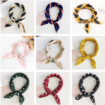 5 ks/pack štýlové vlasy každodenné jemné šperky multi-farby vytlačené hodváb šatku šatku kravata kerchief hairband šatku pre ženy