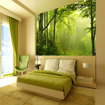 Prispôsobený 3D nástenná maľba bezšvíkové tapety lesa svitu scenérie za rozkladací gauč tabuľka pozadí v izbe hotela