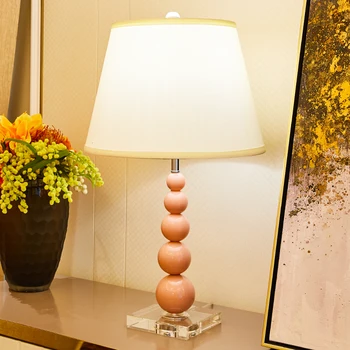 Ružová Crystal Ball stolná Lampa Dievča Spálňa Table na Čítanie Vnútorné Osvetlenie K9 Crystal Stolové Lampy Pre Obývacia Izba, Nočné Lampy