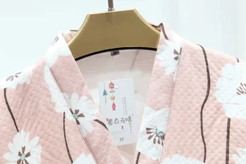 Nový Japonský Žien Jeseň Zima Čistej Bavlny vzduchová Vrstva Kimono Yukata Pyžamo Teplé Voľné Bežné Veľké oblečenie pre voľný čas Ázijské Oblečenie