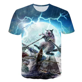 2020Fashion Nové Cool T-shirt Muži/Ženy 3D Tlač Teplé dve mačky Krátkym Rukávom Letné Topy Tees 3D zvierat T-Shirt Muž