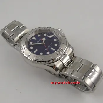 41mm Parnis modrá dial Keramická fazeta 21 šperky miyota 8215 automatické pánske hodinky