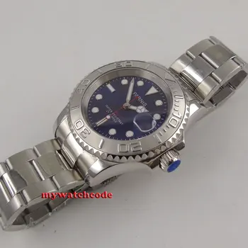 41mm Parnis modrá dial Keramická fazeta 21 šperky miyota 8215 automatické pánske hodinky