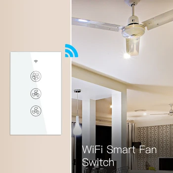 WiFi + RF433 Smart Stropný Ventilátor Prepínač Tuya/Smart Život App 2/3 Spôsob Bezdrôtového Diaľkového Ovládania Práce s Alexa Domovská stránka Google