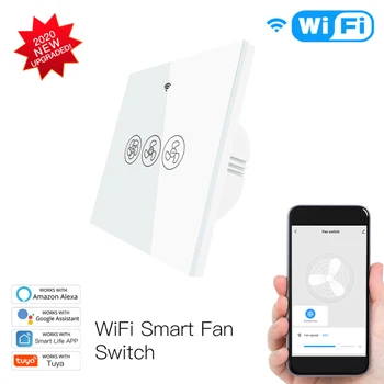 WiFi + RF433 Smart Stropný Ventilátor Prepínač Tuya/Smart Život App 2/3 Spôsob Bezdrôtového Diaľkového Ovládania Práce s Alexa Domovská stránka Google