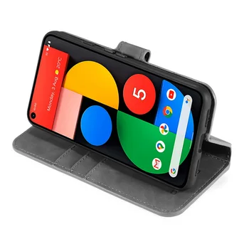 Magnetické Kožené puzdro Pre Google Pixel 5 XL 6,5 cm Kartu Peňaženky Coque Flip Telefónu Kryt na Pixel 4A 5G 360 Chrániť Fundas