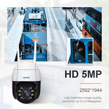 Escam QF518 Super HD 5MP 1944P Bezdrôtový Telefón PTZ IP Kamera AI Humanoidný 3D Redukcia Šumu Deň Noc Farebná CCTV Kamera