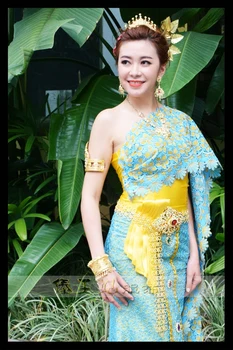 Thajsko Šaty Tradičné Oblečenie pre Ženy Pódium Photo Studio Výročná Schôdza Hosť Reštaurácia Vitajte Oblečenie Slim Thajský