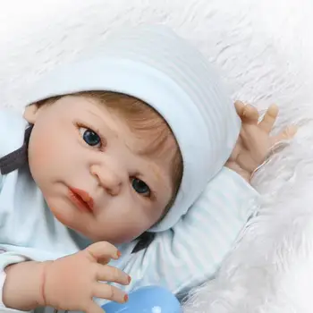 56 cm Silikónový Reborn Baby Doll Hračka s Oblečením Cumlík Fľaša na Kŕmenie