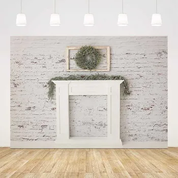 Fotografie pozadie christmas fireplace biela tehlovej steny pozadie pre photo studio novorodenca portrétnej fotografie photocall
