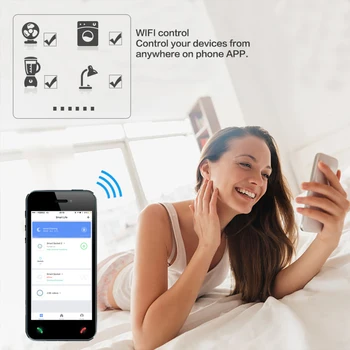 16A Bezdrôtový WiFi Smart Diaľkové Ovládanie Časovač Prepínač Power Socket NÁS Plug Zásuvky Smart Plug Pre Amazon Alexa/pre Asistent Google