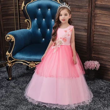 Detské Dievčenské Šaty na Svadbu Večerné Deti Princezná Strany Sprievod Dlhé Šaty Deti Šaty pre Dievčatá Formálne Oblečenie