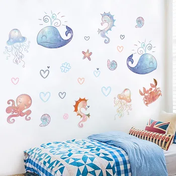 Ocean veľryba samolepky na stenu spálne teplé samolepky na stenu miestnosti dekorácie maľovanie nálepky pozadí steny rozloženie obtlačky