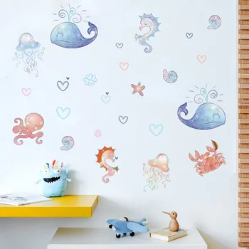 Ocean veľryba samolepky na stenu spálne teplé samolepky na stenu miestnosti dekorácie maľovanie nálepky pozadí steny rozloženie obtlačky