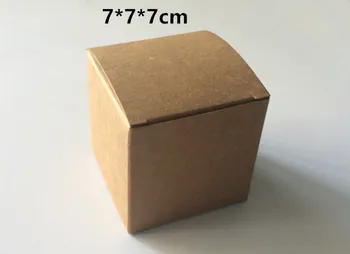 7*7*7 cm Hnedé Kraft Papier Box Malý Candy Poľa Ručne vyrábané Mydlo Obaly Boxy Svadobný Dar Box 200pcs\veľa doprava Zadarmo