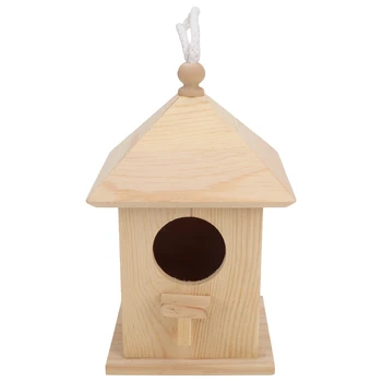 Drevené Bird House Nest Box Vonkajšie Závesné Birdhouse na Trávniku Home Art Decor