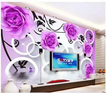 3d tapety vlastné non-tkané obývacia izba rose reflexie 3 d TV nastavenie stenu krabice tapety